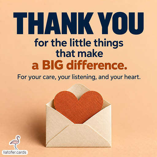 Thank You for the Little Things | Paper Heart Greeting Card