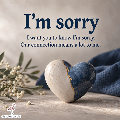 I'm Sorry – Heartfelt Apology Card with a Gold-Repaired Heart