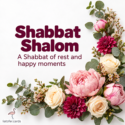 Shabbat Shalom – Floral Card for Rest and Happy Moments