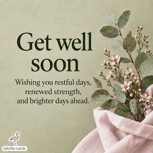 Get Well Soon Card with Eucalyptus – Rest & Renewed Strength