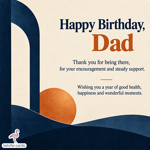 Happy Birthday Dad – Thank You for Your Support Card